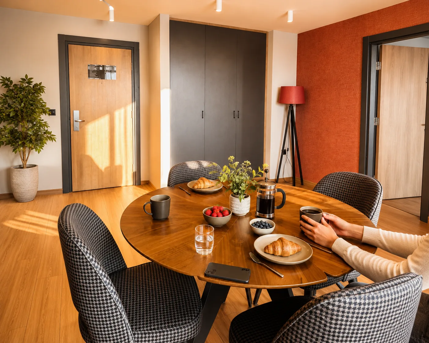 CITYLOFT evinde yemek masasında kahvaltı
